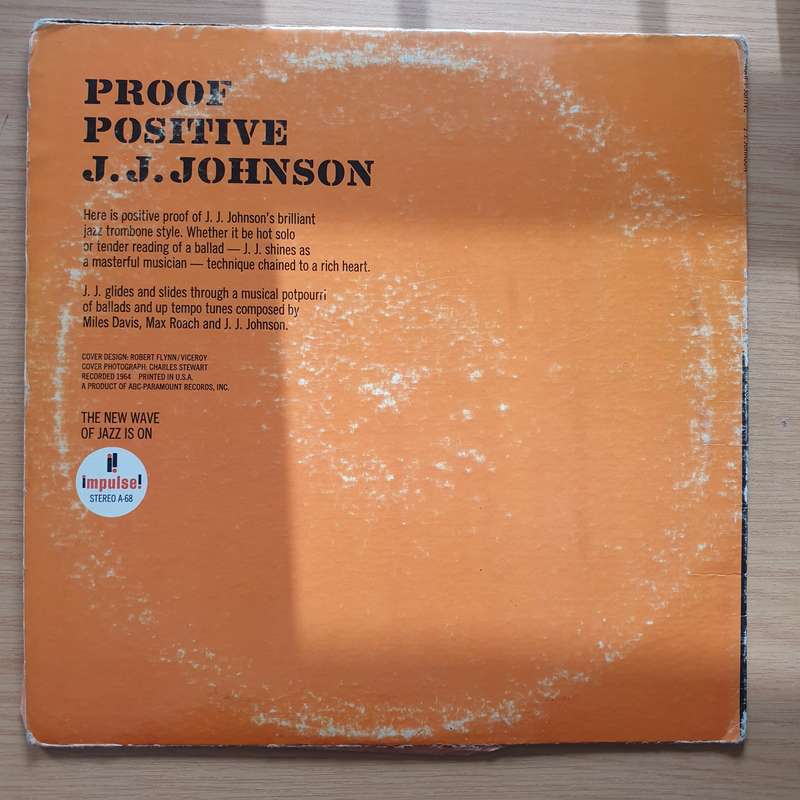 J.J. Johnson  Proof Positive  Vinyl LP Record - Very-Good Quality (VG) (verry)