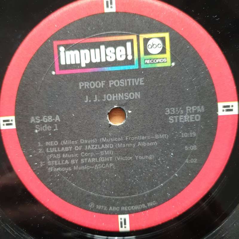 J.J. Johnson  Proof Positive  Vinyl LP Record - Very-Good Quality (VG) (verry)