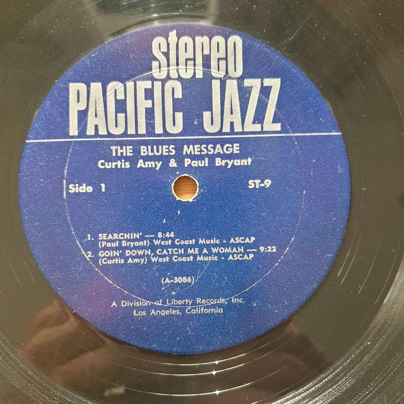 Curtis Amy & Paul Bryant  The Blues Message  - Vinyl LP Record - Very-Good- Quality (VG-) (minus)