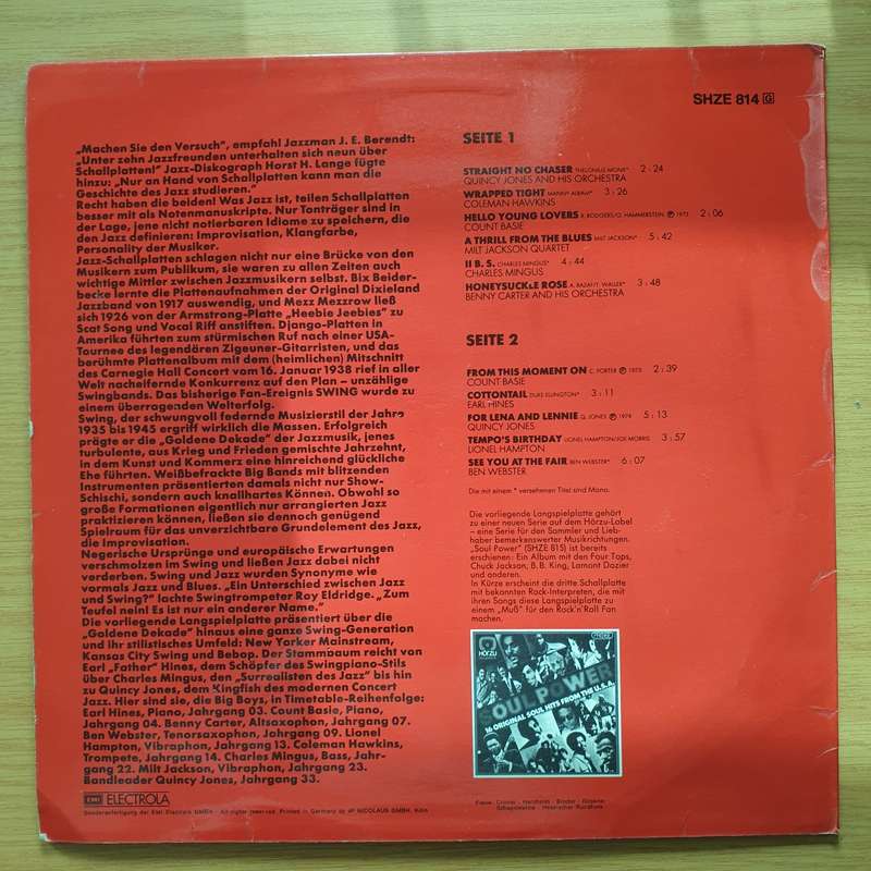 Swing With The Big Boys (Germany Pressing) - Vinyl LP Record - Very-Good+ Quality (VG+)