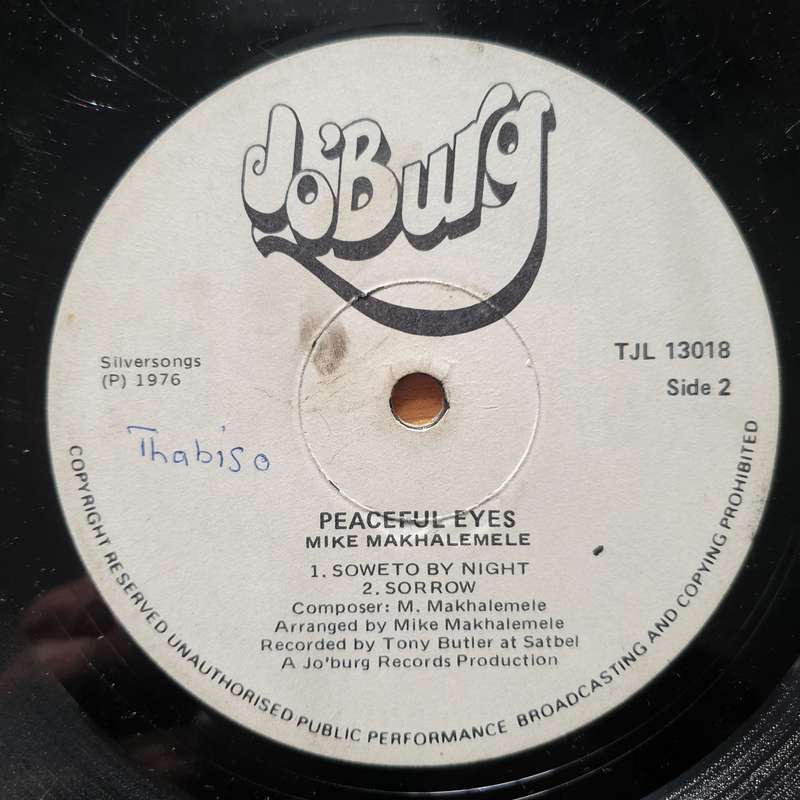 Mike Makhalemele  Peaceful Eyes - Vinyl LP Record - Good+ Quality (G+) (gplus)