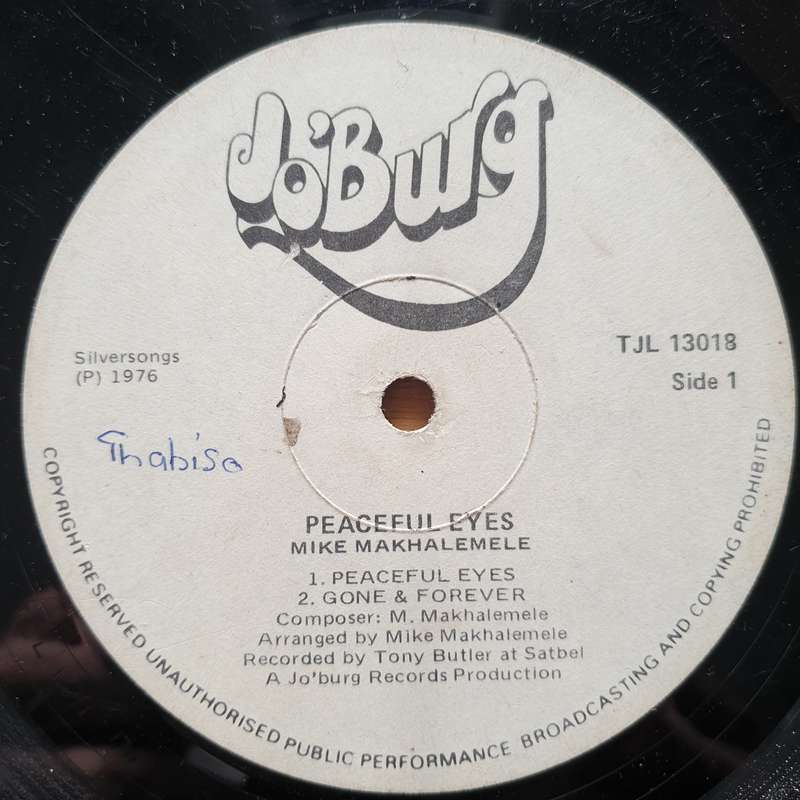Mike Makhalemele  Peaceful Eyes - Vinyl LP Record - Good+ Quality (G+) (gplus)
