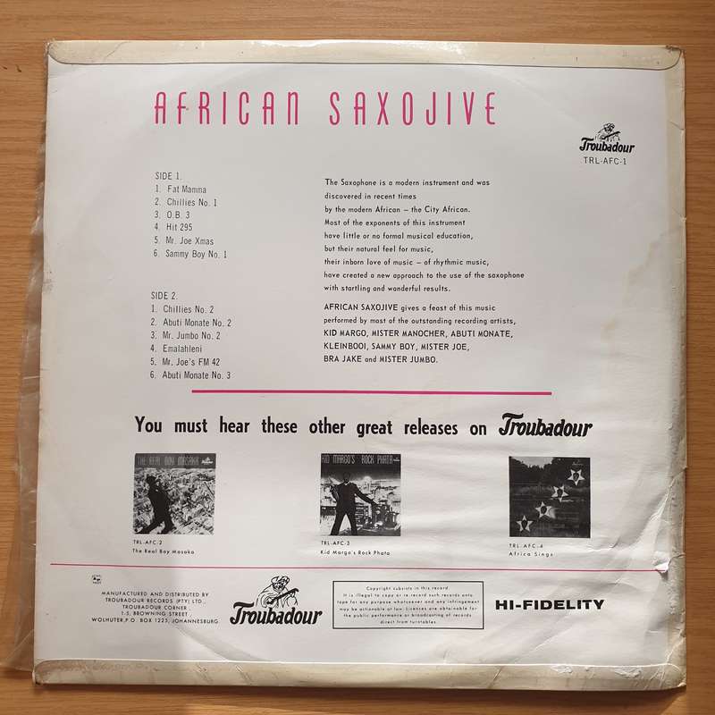 African Saxojive - Mr Jumbo (Mr Joe/Klein Booi/Mr Manocher/Abuti Monate/Sammy Boy/Bra Jake)) V...
