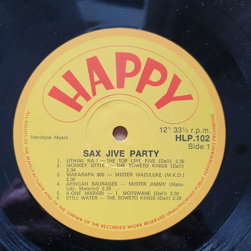 Sax Jive Party - Top Line Five/Soweto Kings/Mister Maluke/Mister Jimmy/Motswane) - Vinyl LP Recor...