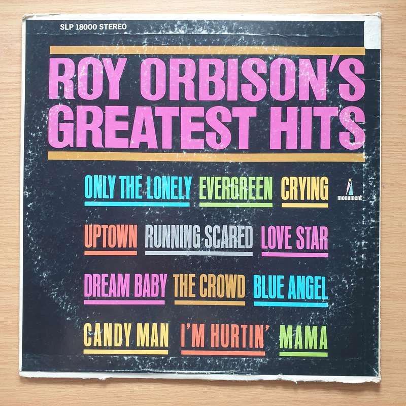 Roy Orbison  Roy Orbison's Greatest Hits - Vinyl LP Record - Very-Good+ Quality (VG+)