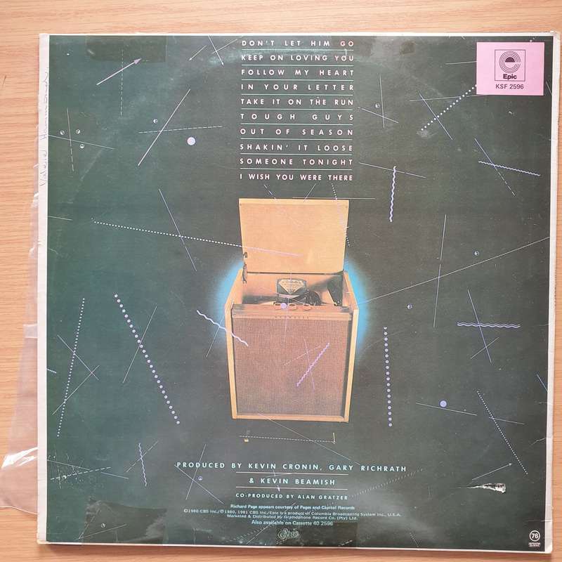REO Speedwagon  Hi Infidelity  Vinyl LP Record - Very-Good Quality (VG) (verry)