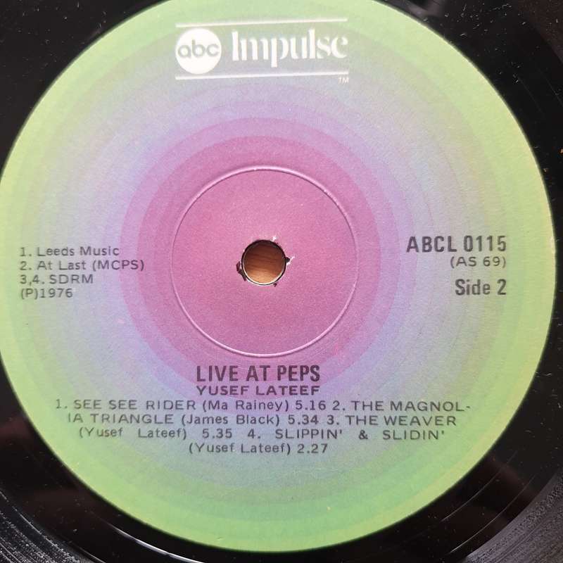 Yusef Lateef  Live At Pep's  Vinyl LP Record - Very-Good Quality (VG) (verry)