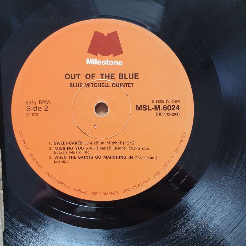 Blue Mitchell  Out Of The Blue  Vinyl LP Record - Good+ Quality (G+) (gplus)