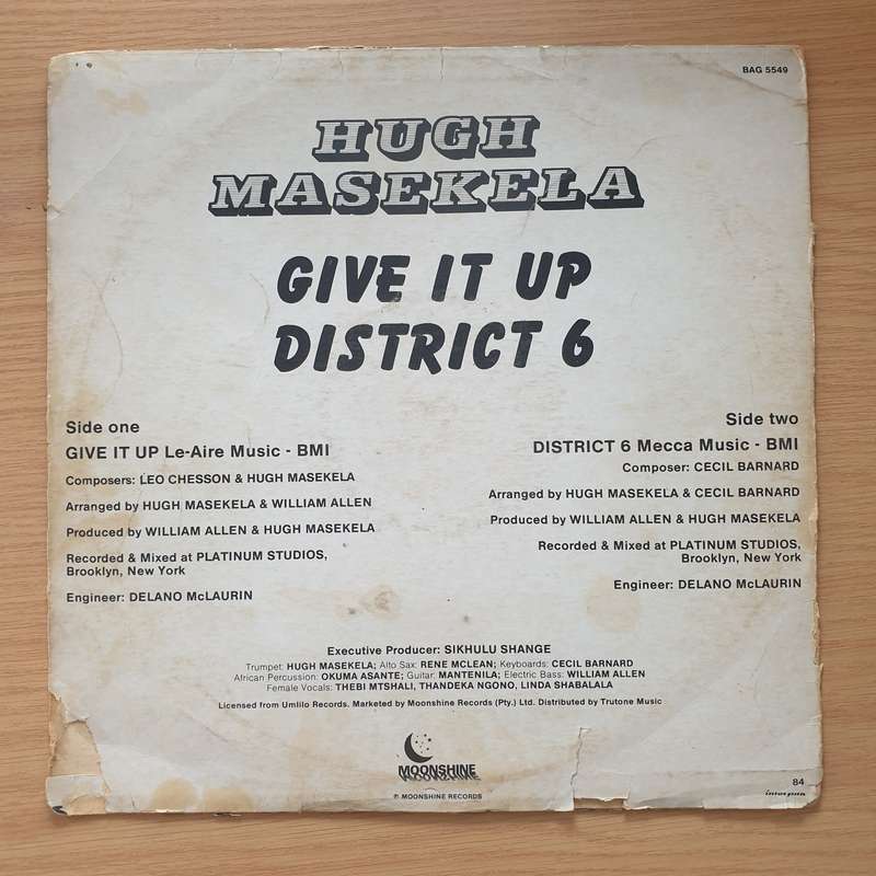 Hugh Masekela  Give It Up / District 6  Vinyl LP Record - Good+ Quality (G+) (gplus)