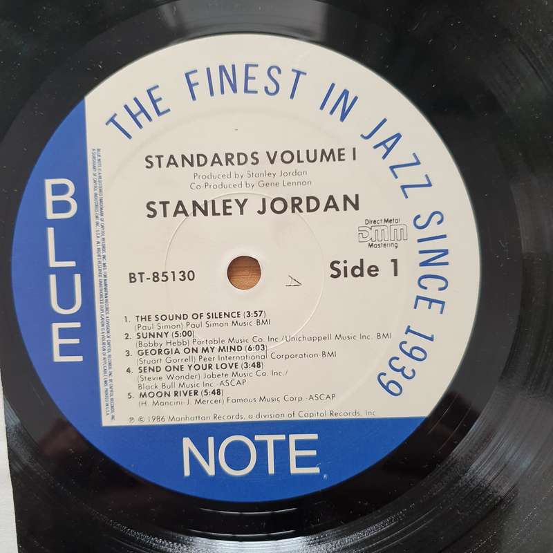 Stanley Jordan  Standards Volume 1 (Autographed) - Vinyl LP Record - Very-Good+ Quality (VG+)