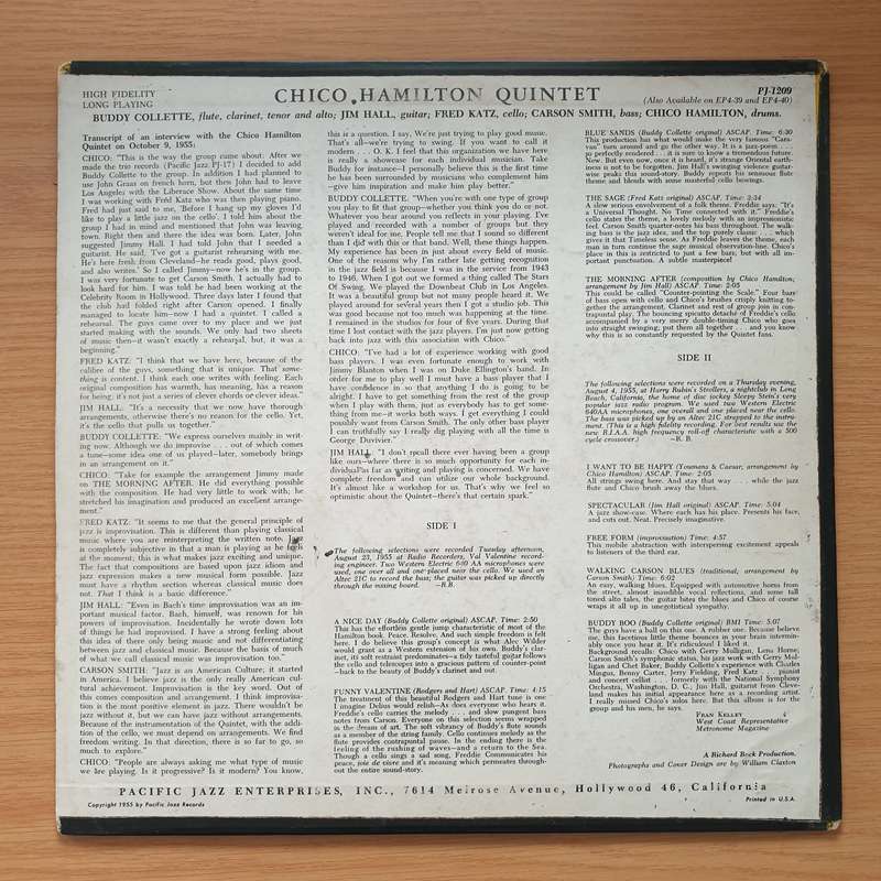Chico Hamilton Quintet  Chico Hamilton Quintet  Vinyl LP Record - Very-Good Quality (VG) (v...