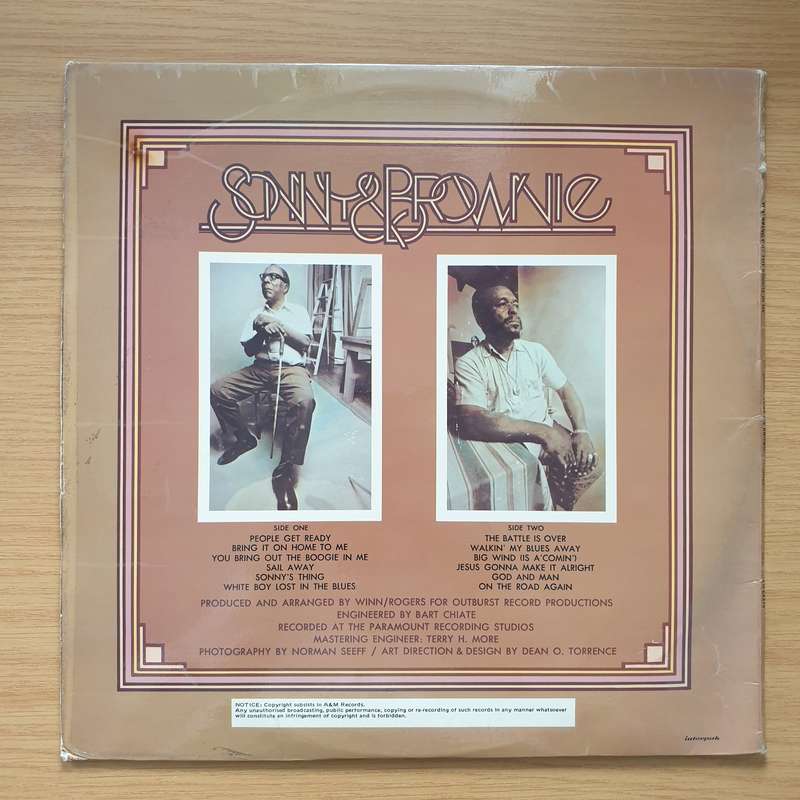 Sonny Terry & Brownie McGhee  Sonny & Brownie - Vinyl LP Record - Very-Good+ Quality (VG+)