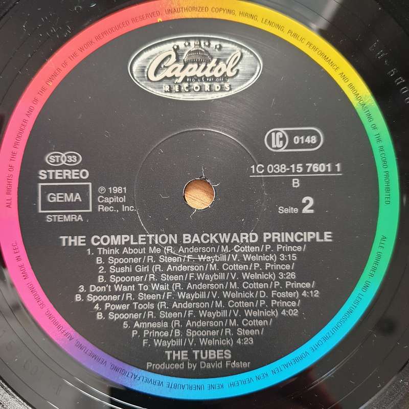 Tubes  The Completion Backward Principle (Germany Pressing) - Vinyl LP Record - Very-Good+ ...