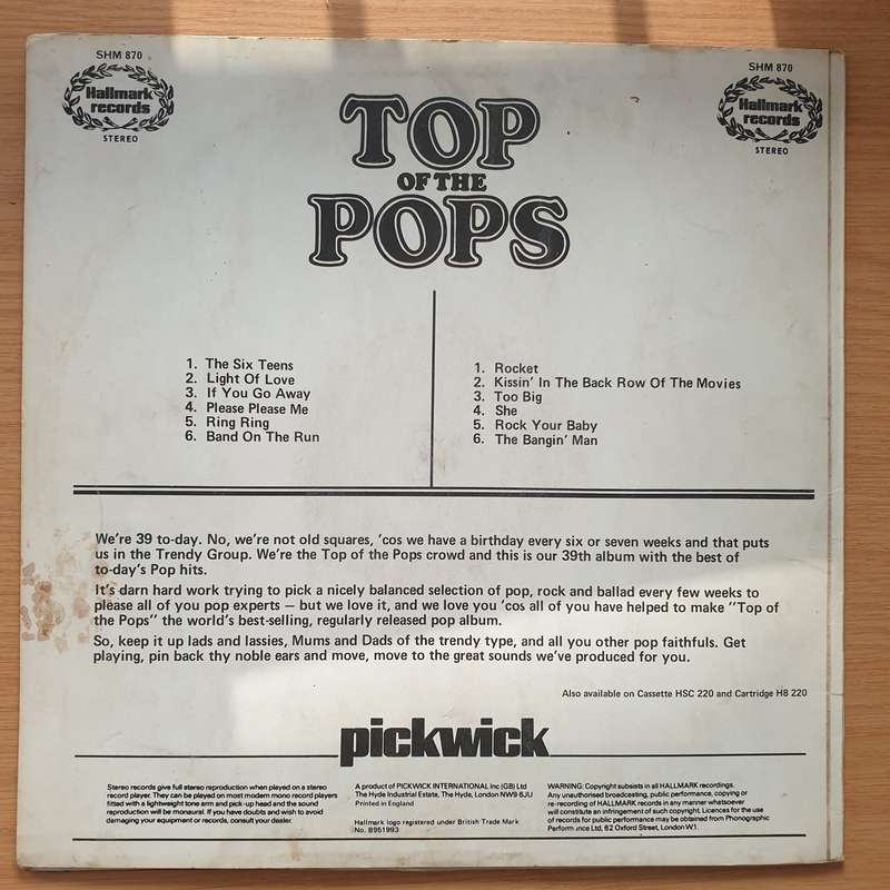 Top Of The Pops - Vinyl LP Record - Very-Good- Quality (VG-)