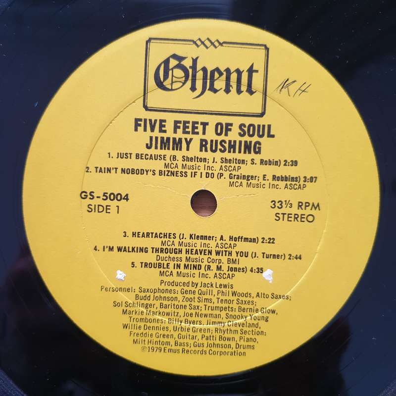 Jimmy Rushing  Five Feet Of Soul - Vinyl LP Record - Very-Good+ Quality (VG+) (verygoodplus)