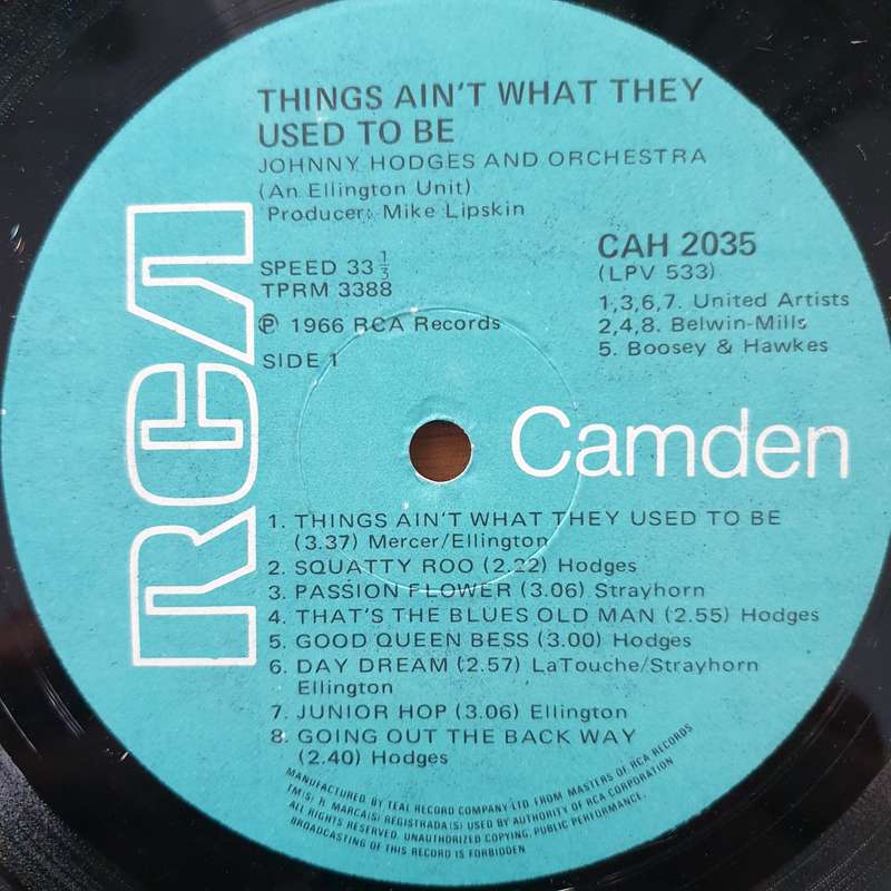 Johnny Hodges / Rex Stewart  Things Ain't What They Used To Be - Vinyl LP Record - Very-Good+ ...