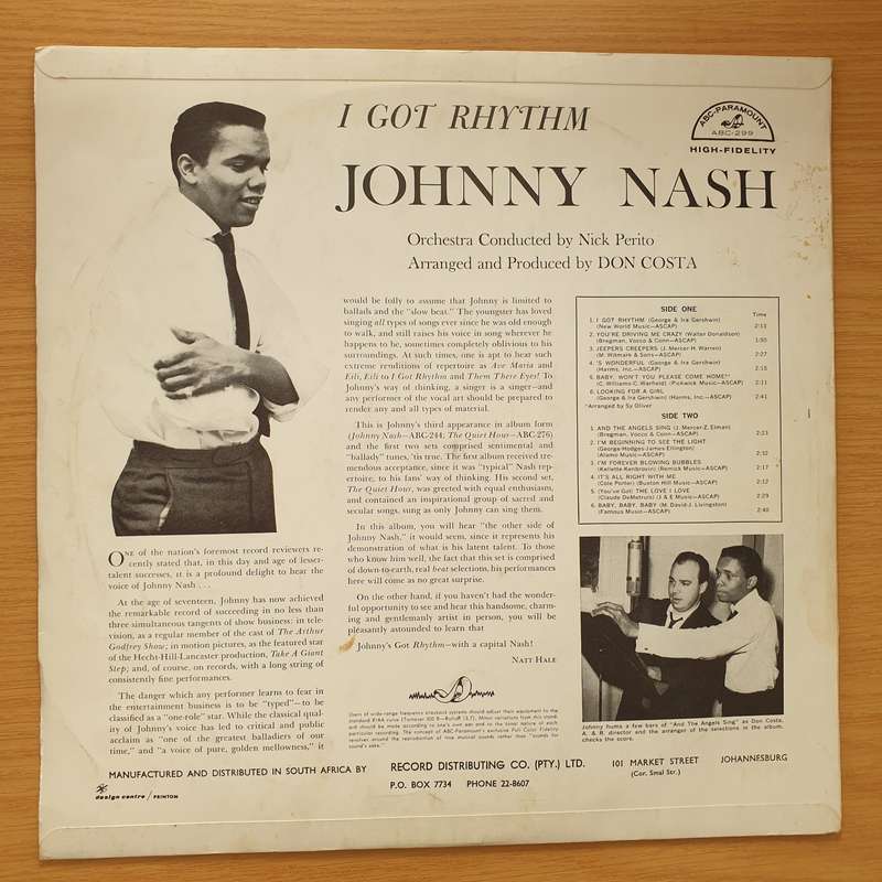 Johnny Nash  I Got Rhythm - Vinyl LP Record - Very-Good- Quality (VG-) (minus)