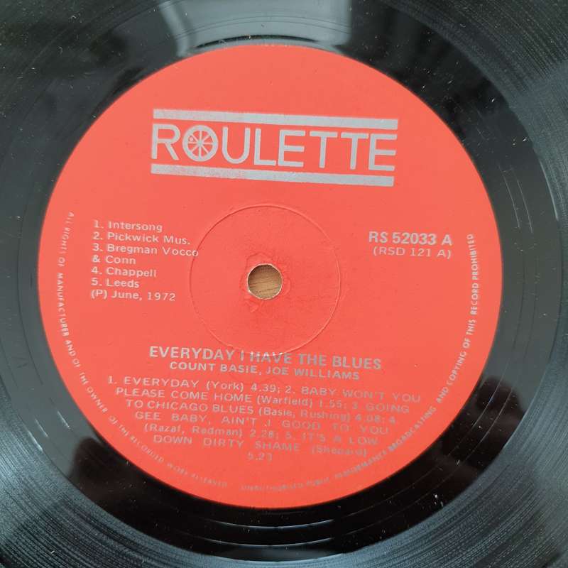 Joe Williams / Count Basie And His Orchestra  Everyday I Have The Blues - Vinyl LP Record - Ve...