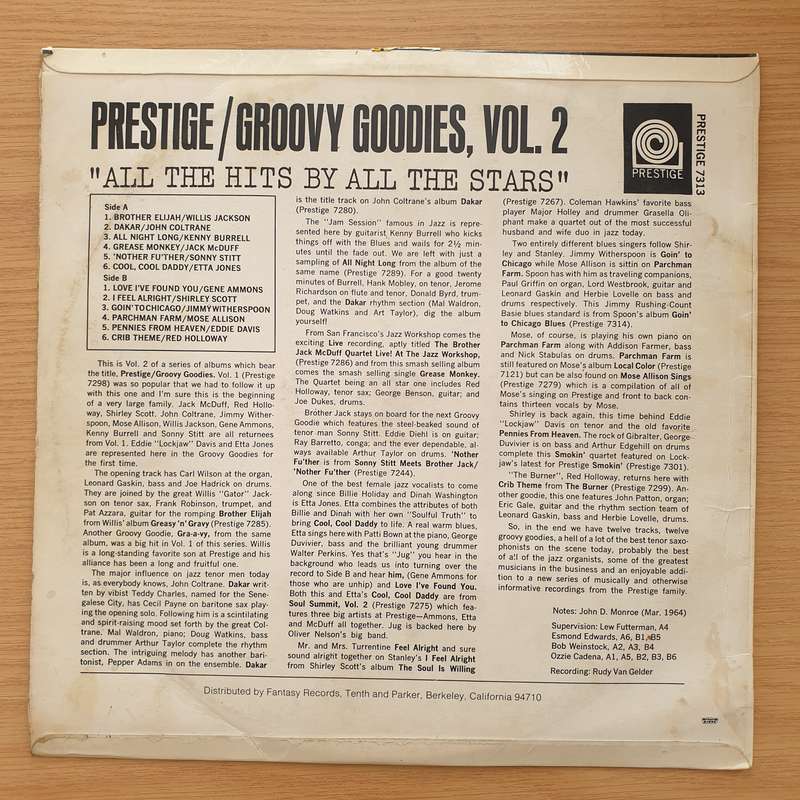 Groovy Goodies, Vol. 2 - Jimmy Witherspoon - Jazz - (Coltrane/McDuff/Burrel/Scott...) - Vinyl LP ...