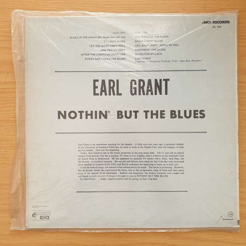 Earl Grant  Nothin' But The Blues -  Vinyl LP Record - Sealed