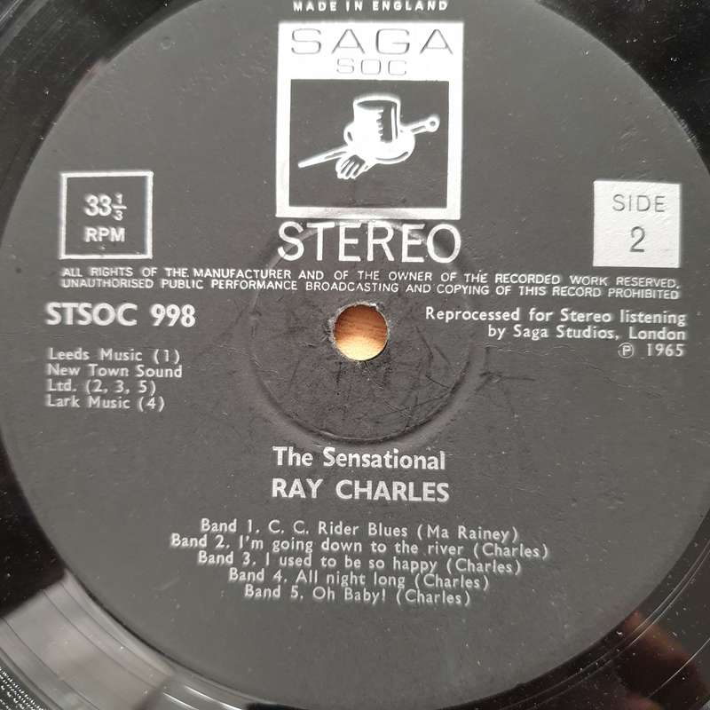 Ray Charles  The Sensational Ray Charles  Vinyl LP Record - Very-Good+ Quality (VG+) (veryg...