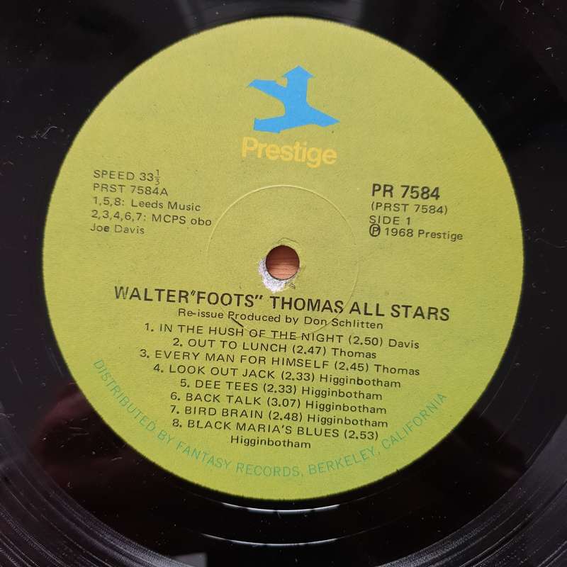 The Walter "Foots" Thomas All Stars  The Walter "Foots" Thomas All Stars -  Vinyl LP Record - ...