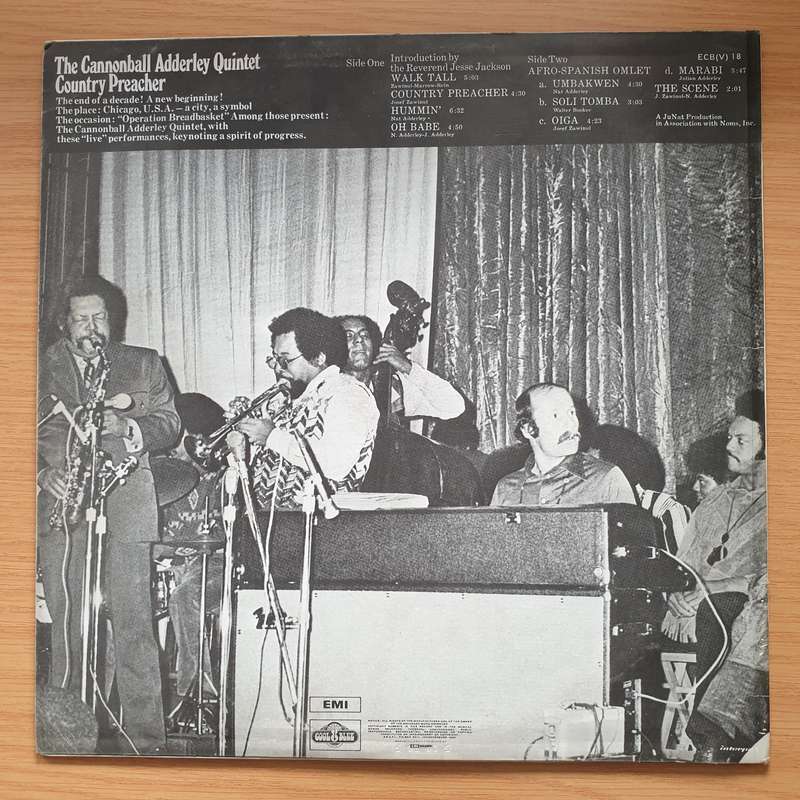 The Cannonball Adderley Quintet  Country Preacher -  Vinyl LP Record - Very-Good+ Quality (VG+)