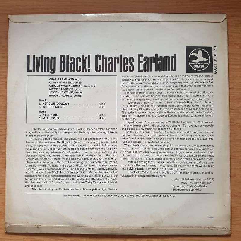 Charles Earland  Living Black! (Recorded LIVE! At The Key Club, Newark, N.J.) -  Vinyl LP Reco...
