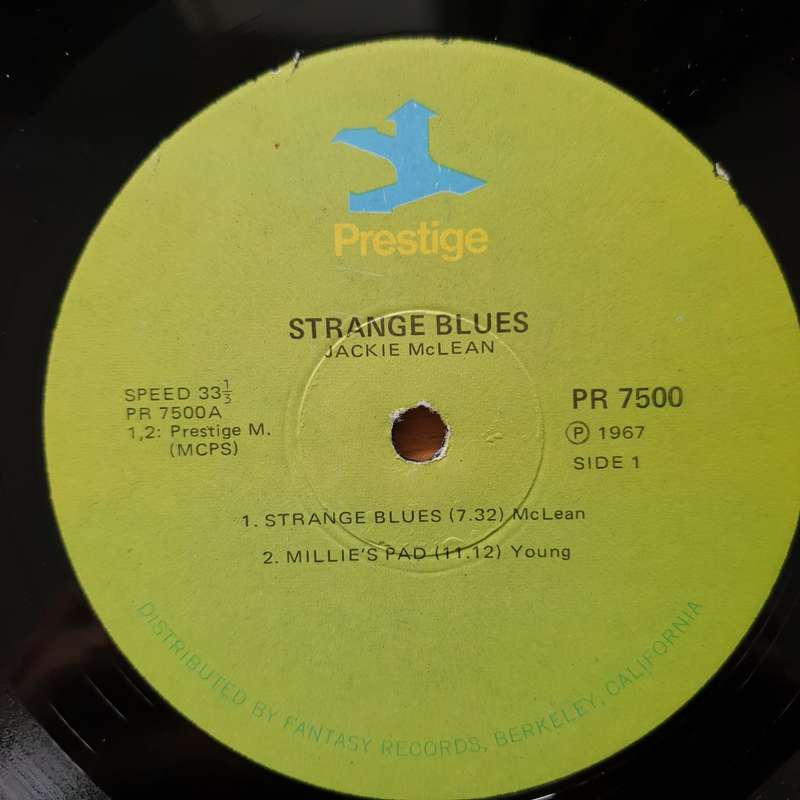 Jackie McLean  Strange Blues  Vinyl LP Record - Very-Good+ Quality (VG+)