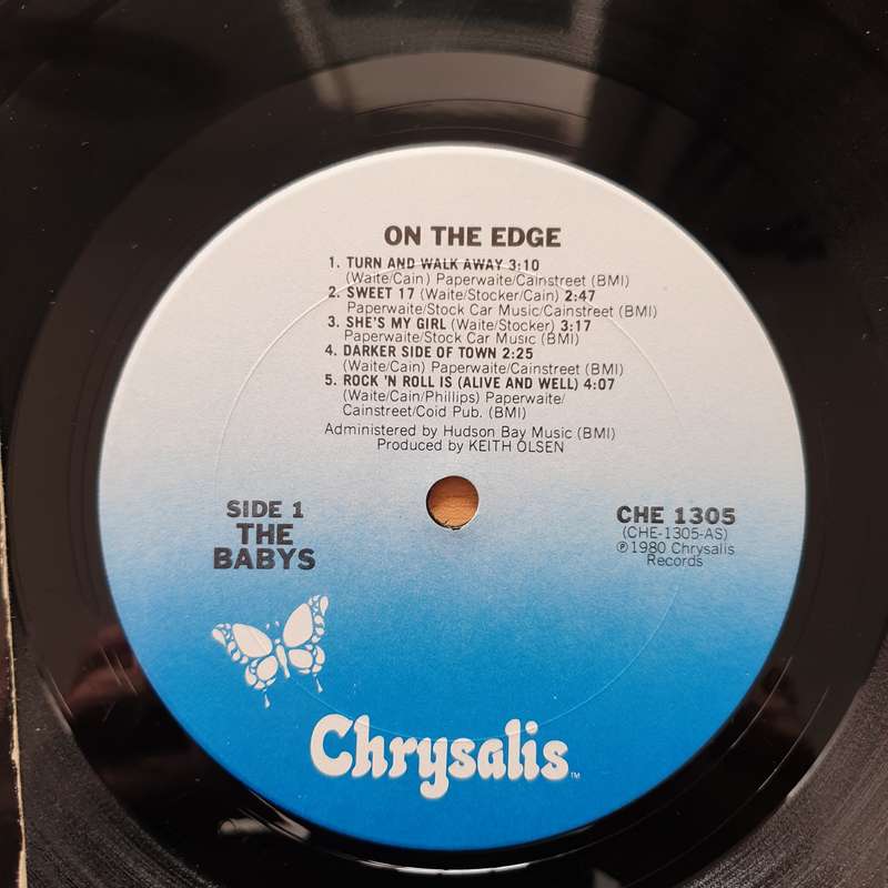 The Babys  On The Edge - Vinyl LP Record - Very-Good+ Quality (VG+)