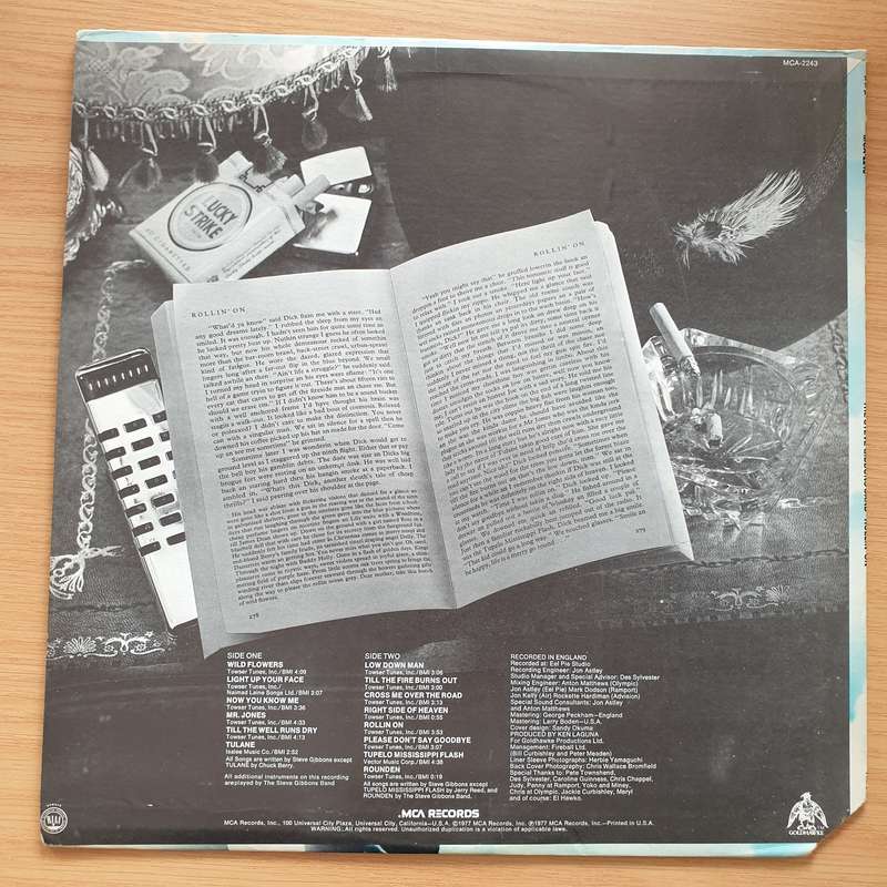 The Steve Gibbons Band  Rollin' On - Vinyl LP Record - Very-Good+ Quality (VG+)