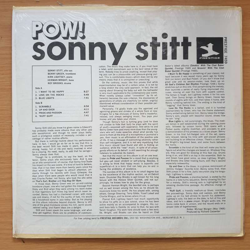 Sonny Stitt  Pow! - Vinyl LP Record - Very-Good+ Quality (VG+)