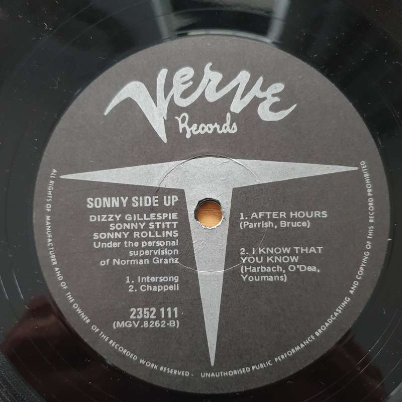 Sonny Side Up - Dizzy Gillespie, Sonny Stitt, Sonny Rollins  Vinyl LP Record - Very-Good+ Qual...