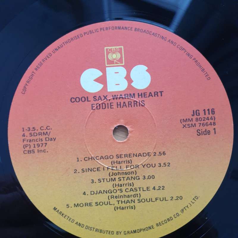 Eddie Harris  Cool Sax Warm Heart (Jazz Giants) - Vinyl LP Record - Very-Good+ Quality (VG+)