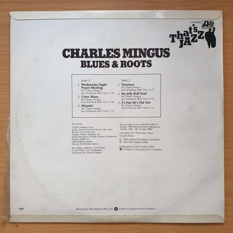 Charles Mingus  Blues & Roots - Vinyl LP Record - Very-Good+ Quality (VG+)