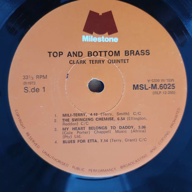 Clark Terry Quintet With Don Butterfield  Top And Bottom Brass  Vinyl LP Record - Very-Good...
