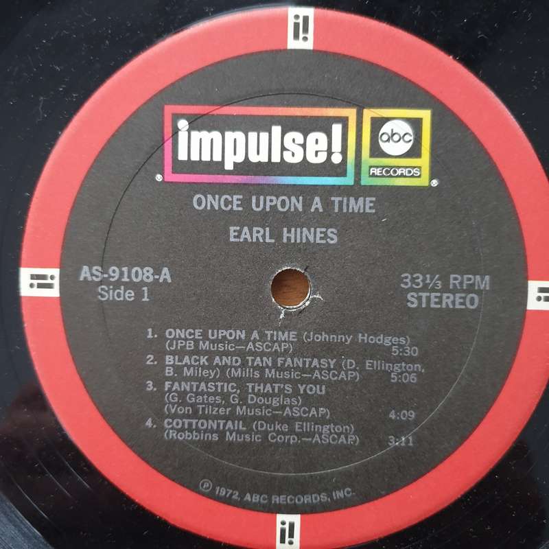 Earl Hines  Once Upon A Time  Vinyl LP Record - Very-Good+ Quality (VG+)