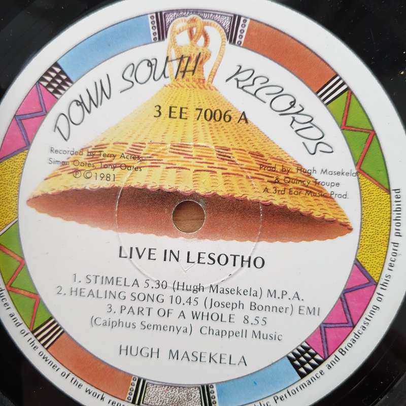 Hugh Masekela & Company  Live In Lesotho  Vinyl LP Record - Very-Good+ Quality (VG+)