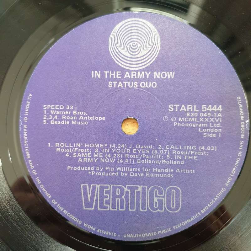 Status Quo  In The Army Now - Vinyl LP Record - Very-Good+ Quality (VG+)