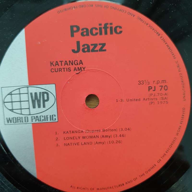 Curtis Amy & Dupree Bolton  Katanga! - Vinyl LP Record - Very-Good+ Quality (VG+)
