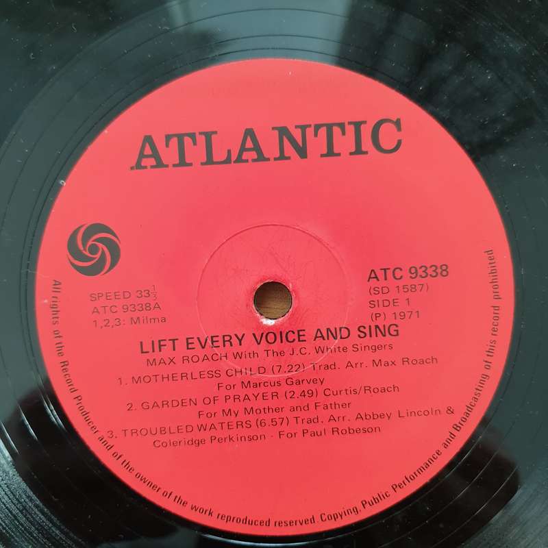 Max Roach With The J.C. White Singers  Lift Every Voice And Sing - Vinyl LP Record - Very-Good...