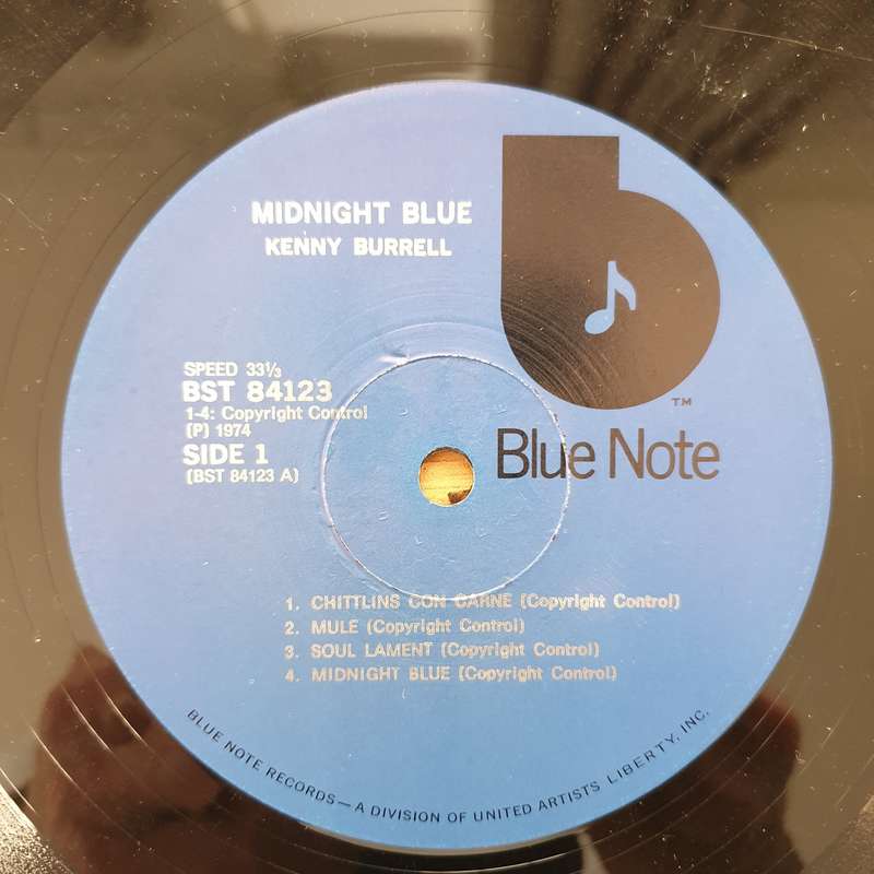 Kenny Burrell  Midnight Blue - Vinyl LP Record - Very-Good Quality (VG)  (verry)(verry)