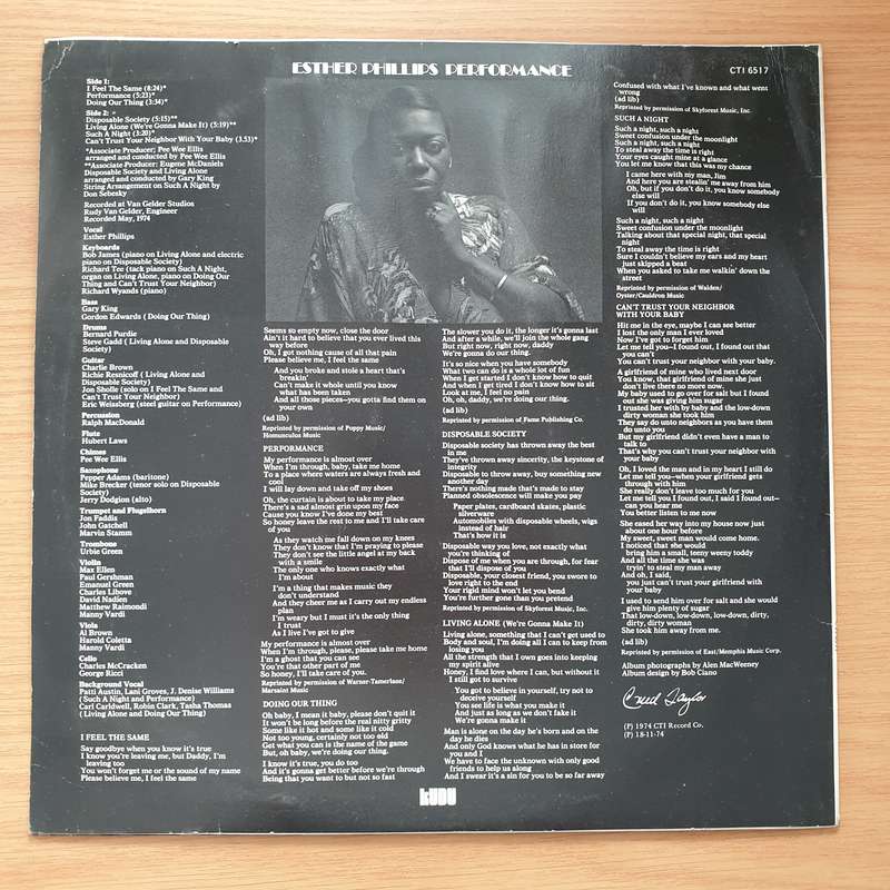 Esther Phillips  Performance - Vinyl LP Record - Very-Good- Quality (VG-) (minus)