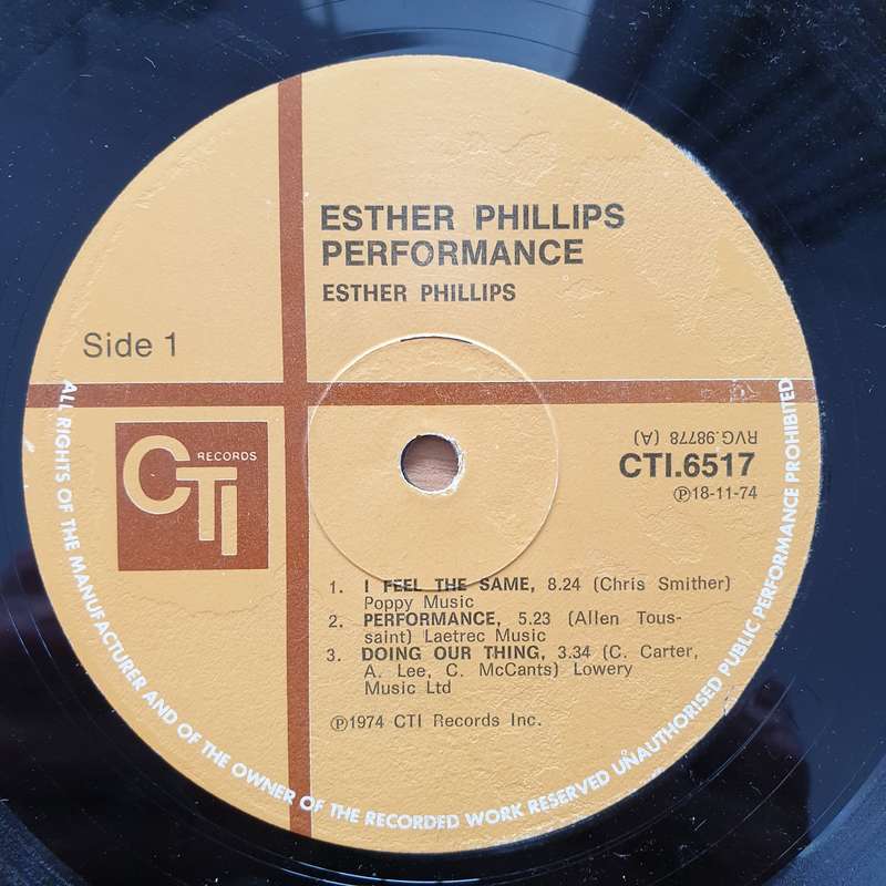 Esther Phillips  Performance - Vinyl LP Record - Very-Good- Quality (VG-) (minus)
