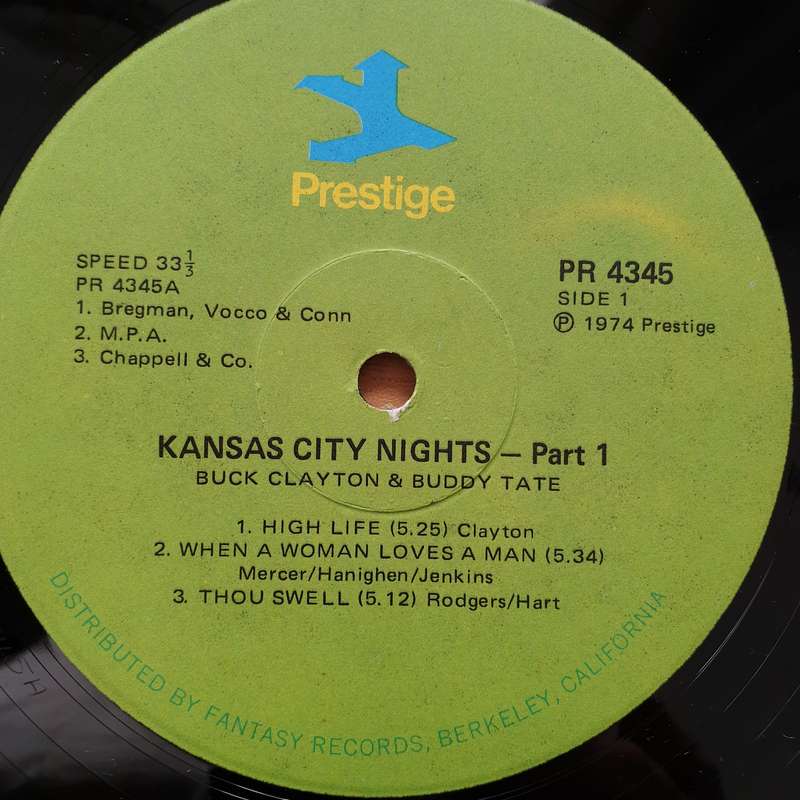 Buck Clayton & Buddy Tate  Kansas City Nights  Vinyl LP Record - Very-Good+ Quality (VG+) (...