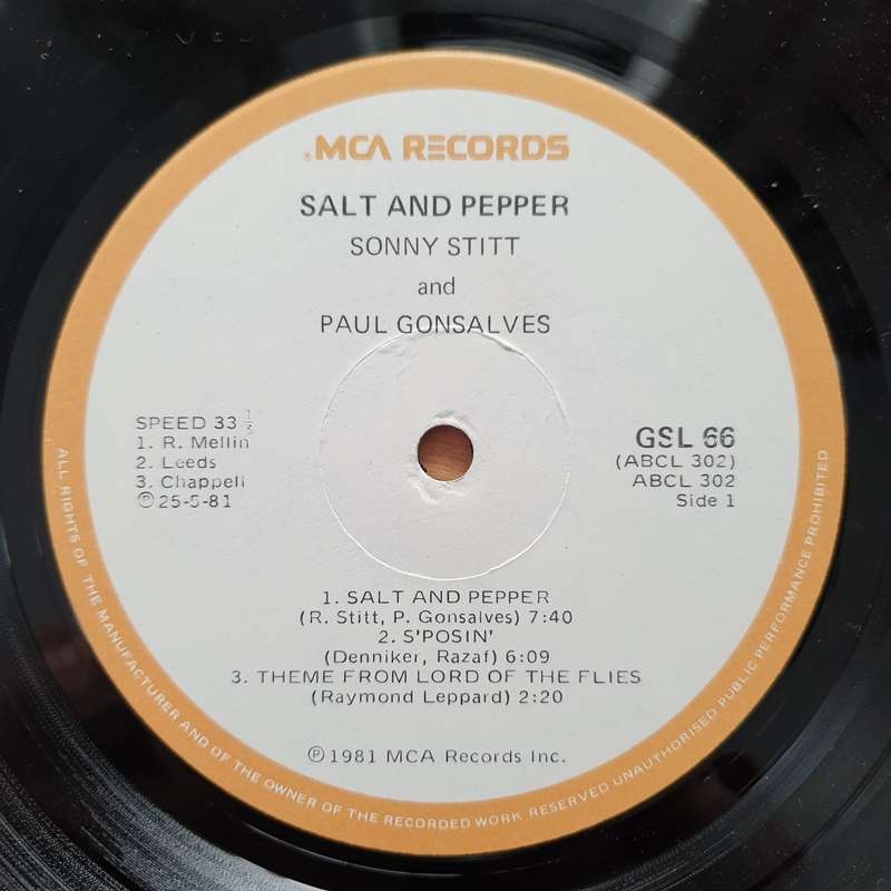 Sonny Stitt And Paul Gonsalves  Salt And Pepper  Vinyl LP Record - Very-Good+ Quality (VG+)...