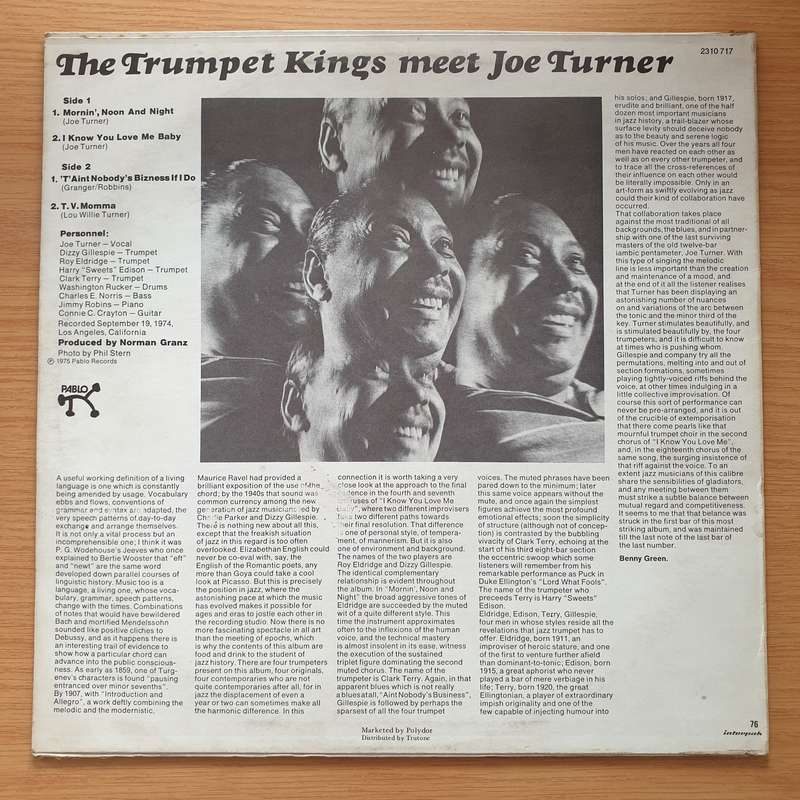The Trumpet Kings Meet Joe Turner  The Trumpet Kings Meet Joe Turner  Vinyl LP Record - Ver...
