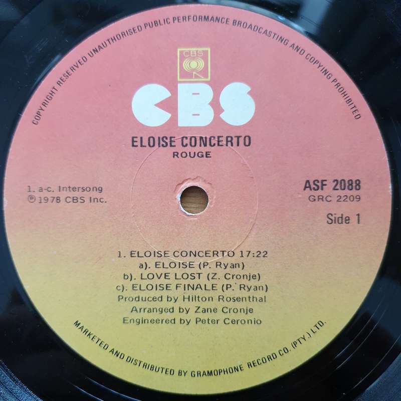 Rouge - Eloise Concerto - Vinyl LP Record - Very-Good+ Quality (VG+)