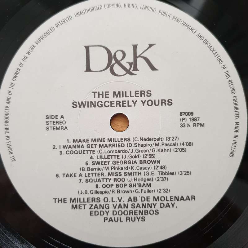 De Millers  Swingcerely Yours - Vinyl LP Record - Very-Good+ Quality (VG+) (verygoodplus)