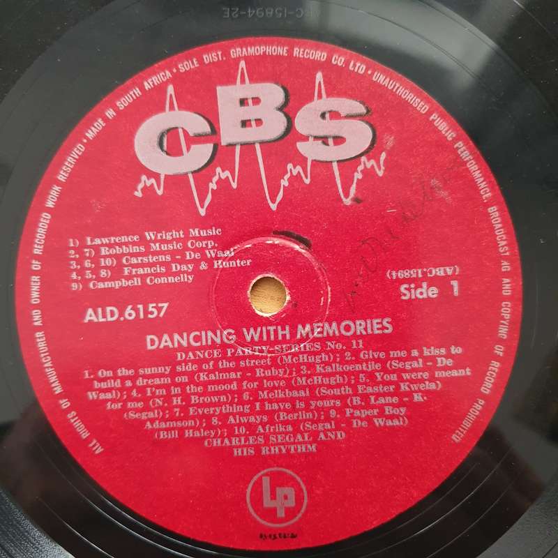 Charles Segal - Dancing with Memories (Rare SA) - Vinyl LP Record - Very-Good Quality (VG)  (verry)